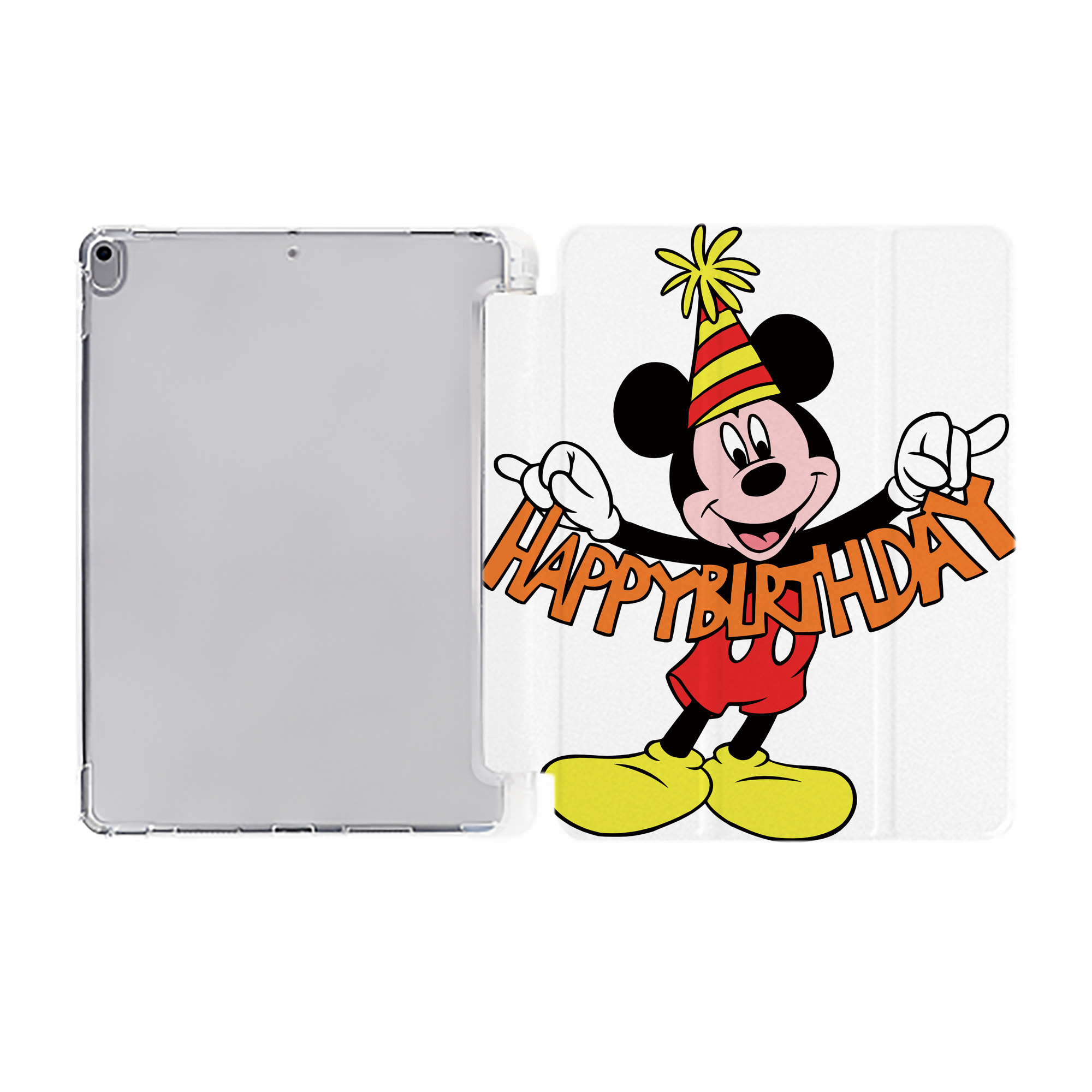 （画像用） ミッキーマウス Mickey Mouse IPad ケース ペン収納付き 三つ折りスタンド PUレザー×シリコン 対応機種9.5/10.5/10.9インチ